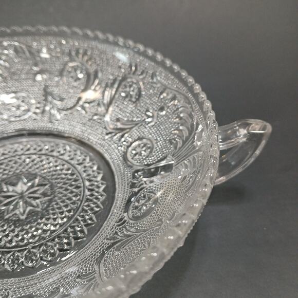 Vtg Duncan & Miller Clear Sandwich Pattern Sawtooth 5.5" Nappy Bowl w/Handle - Picture 5 of 9